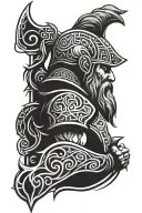 dwarven warrior tattoo design idea