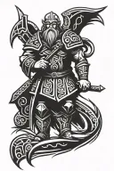 dwarven warrior tattoo design idea