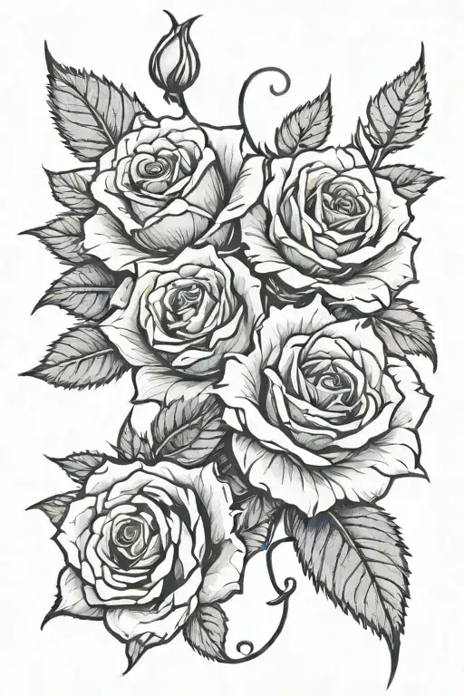 gothic roses growing tattoo design idea