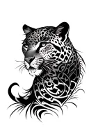 Leapord pattern tattoo inspired design featuring "warrior" in Darija arabic tattoo design idea