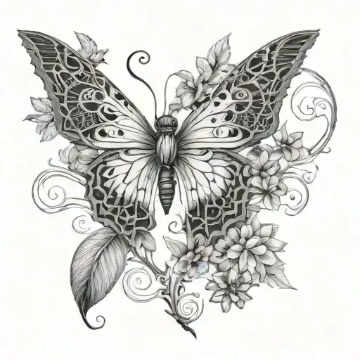 Combine elements of Muse's album artwork with intricate botanical patterns to symbolize your love for both music and nature tattoo design idea