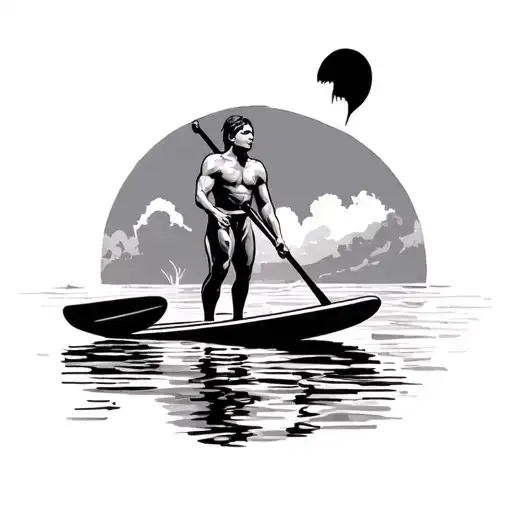 Paddleboard tattoo design idea