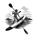 Paddleboard tattoo design idea