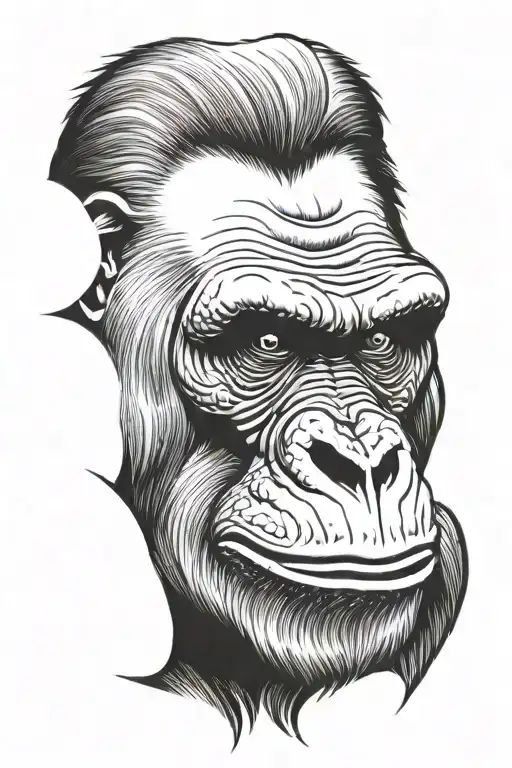 angry gorilla face tattoo design idea