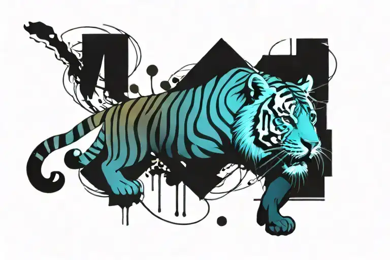 ADHD Tiger tattoo design idea