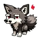 Minecraft wolf sitting cute tattoo design idea