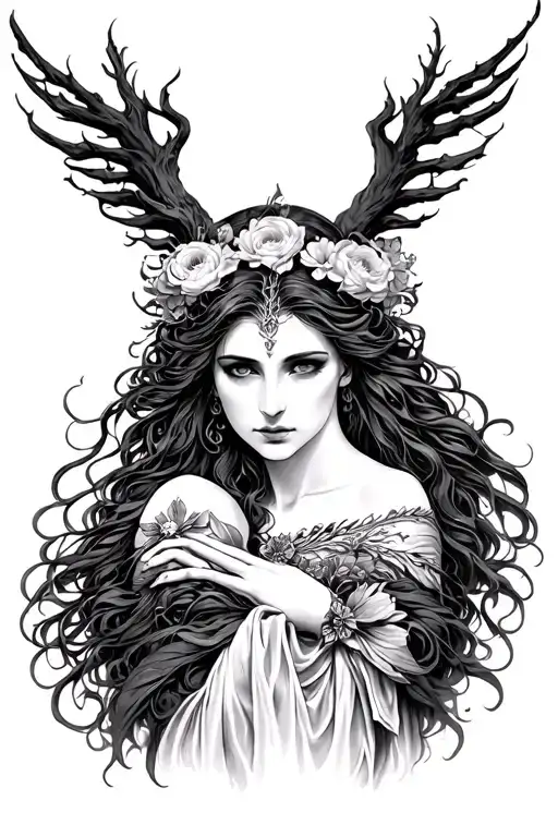 Hades and Persephone underworld tattoo tattoo design idea