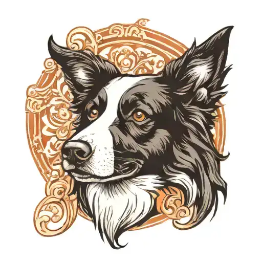 BORDER COLLIE HEAD tattoo design idea