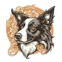 BORDER COLLIE HEAD tattoo design idea