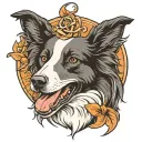 BORDER COLLIE HEAD tattoo design idea