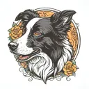 BORDER COLLIE HEAD tattoo design idea