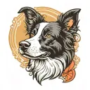 BORDER COLLIE HEAD tattoo design idea