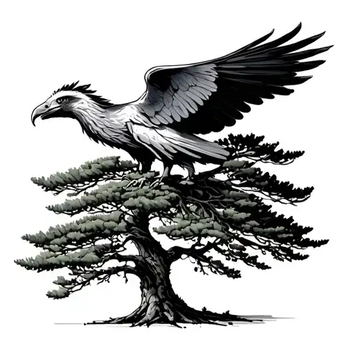 griffin - cypress tree tattoo design idea