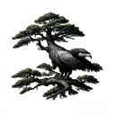 griffin - cypress tree tattoo design idea
