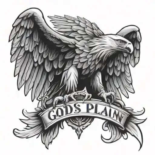 god's plan eagle tattoo design idea