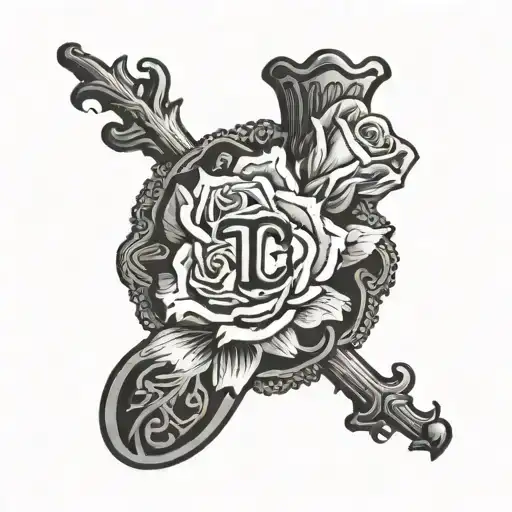 initial T.C. on wedding finger tattoo tattoo design idea