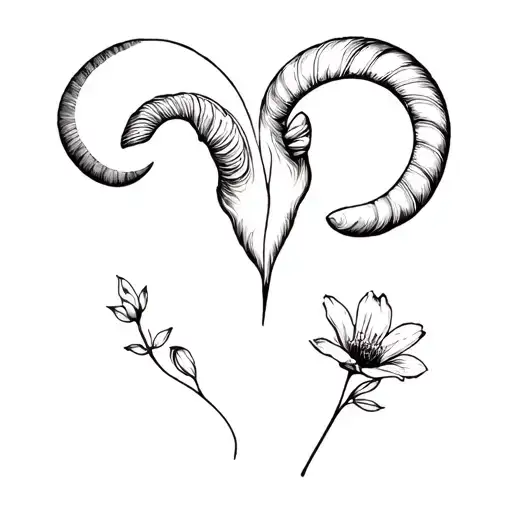 Aries and Aquarius symbol together with our flower about it together then somewhere for the date to go  tattoo design idea