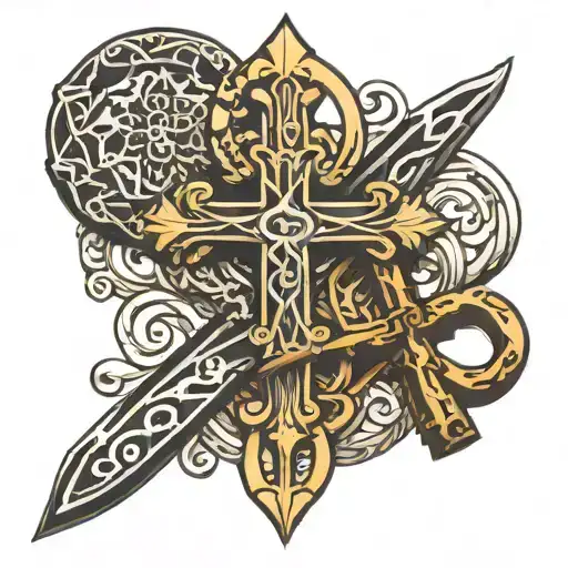 cross and infinity symbol tattoo design idea