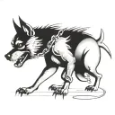 Angry Dog with spike chain  tattoo design idea