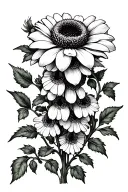 rose foxglove echinacea intertwined vines tattoo design idea