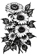 rose foxglove echinacea intertwined vines tattoo design idea