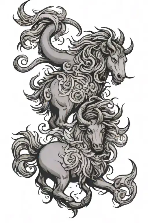 Leo and Capricorn tattoo design idea