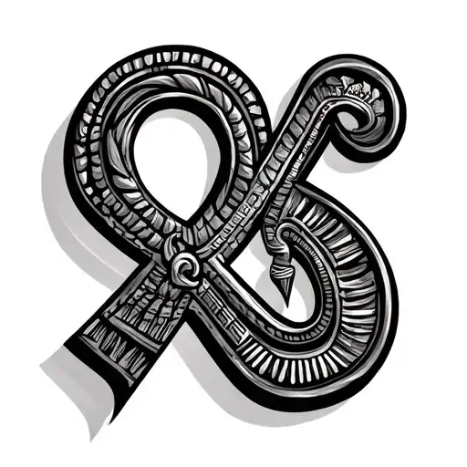 Africa country and ankh symbol tattoo design idea