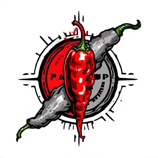 red hot chili pepper and linkin park logo combined tattoo design idea