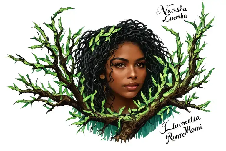 "NaCresha Lucretia Rontez RMoni" weaping willow tree branches tattoo design idea
