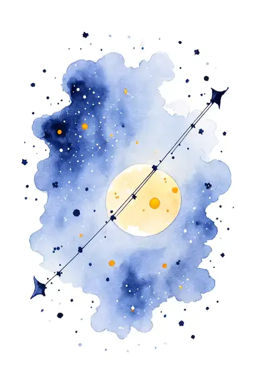 The Big Dipper constellation in the night sky filled tattoo design idea