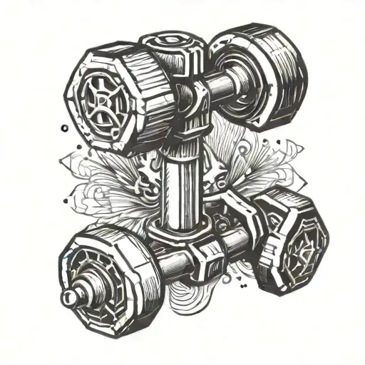 dumbbell symbolizing tattoo design idea