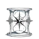 celtic compass hourglass tattoo design idea