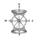 celtic compass hourglass tattoo design idea