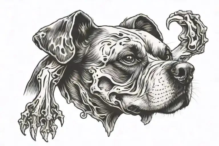 dog's bones tattoo design idea