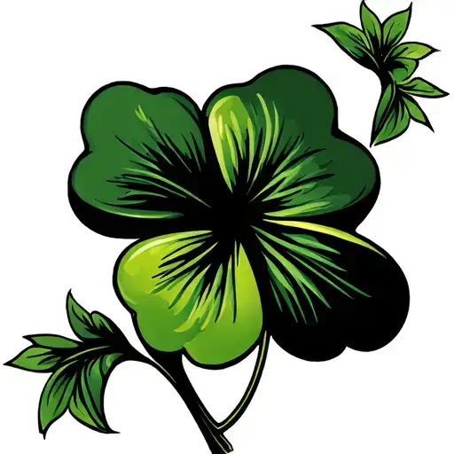 5 leaf clover tattoo design idea