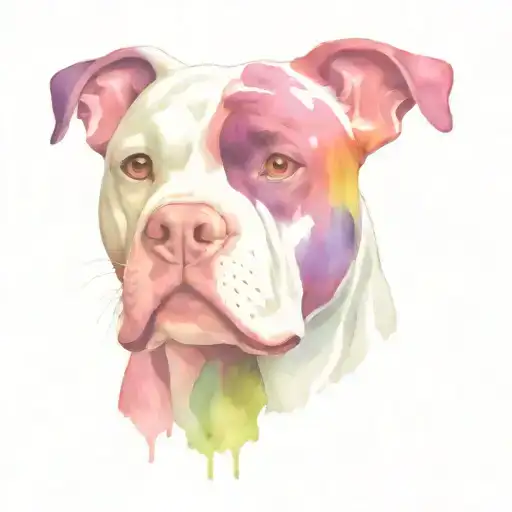 rainbow shiny American bulldog tattoo design idea