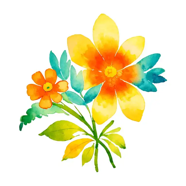 90s cartoons flowers paisley print tattoo design idea