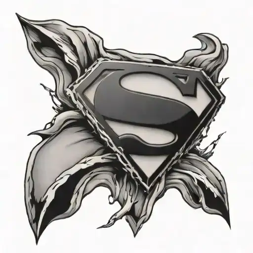 rip lil brother /superman symbol merging tattoo design idea