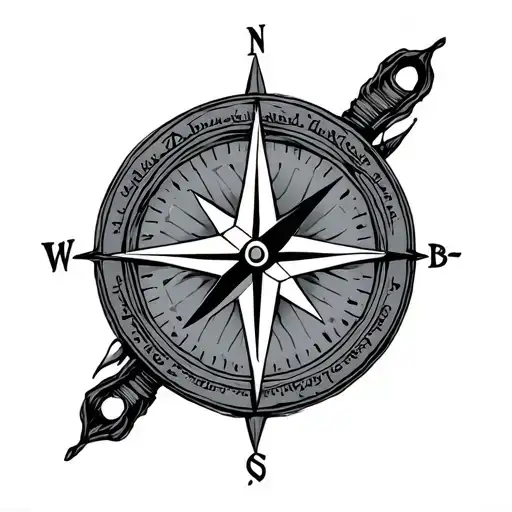 compass, outdoors tattoo design idea