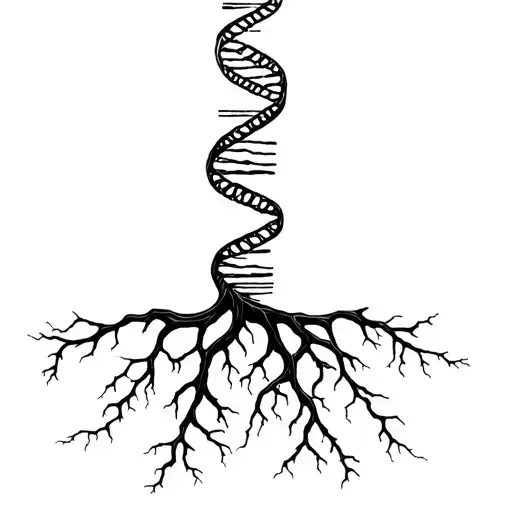 tree roots dna strand tattoo design idea