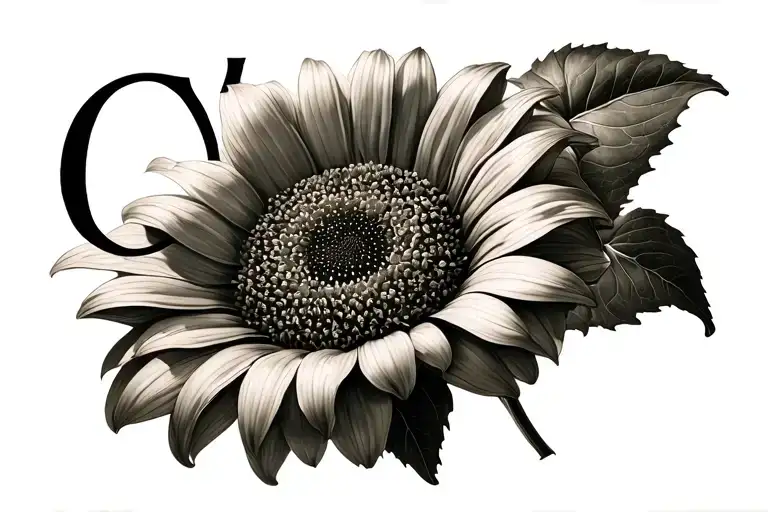 "Oscar" Sun flower tattoo design idea