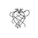 initial And wrapped in a real heart tattoo design idea