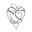 initial And wrapped in a real heart tattoo design idea