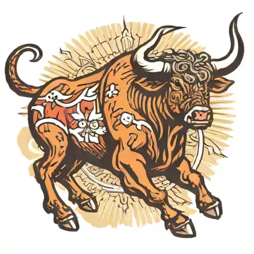 bucking bull tattoo design idea