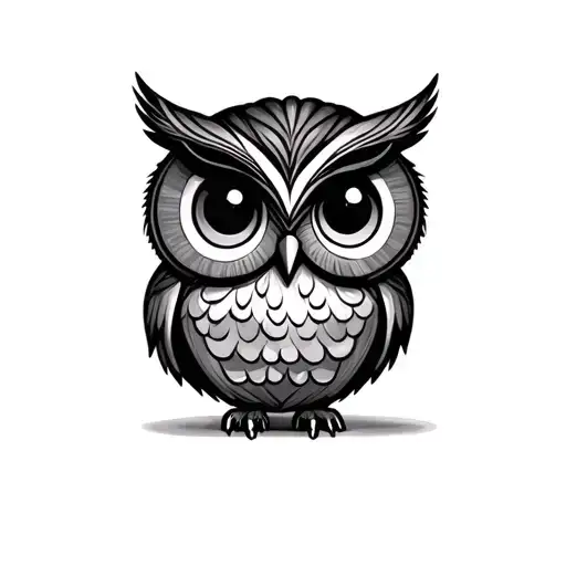 Cute Owl tattoo design idea