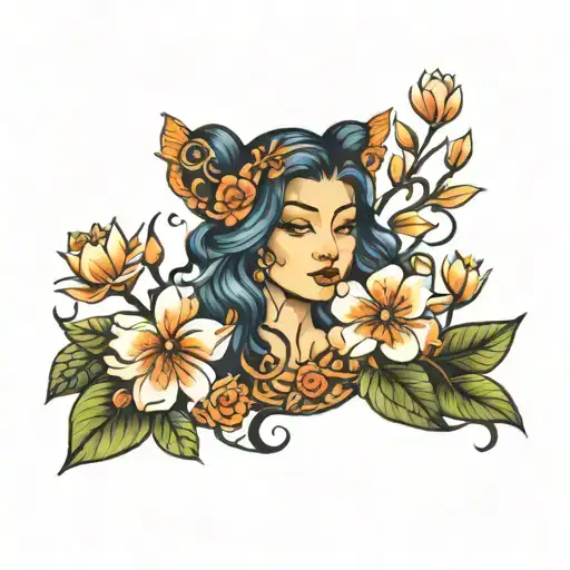 Mariana , jasmine tattoo design idea