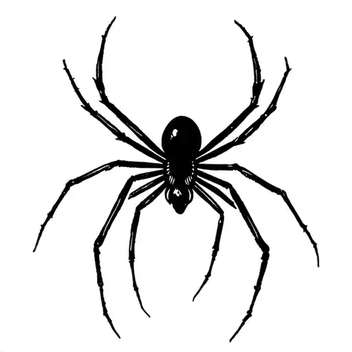 black widow spider hanging tattoo design idea