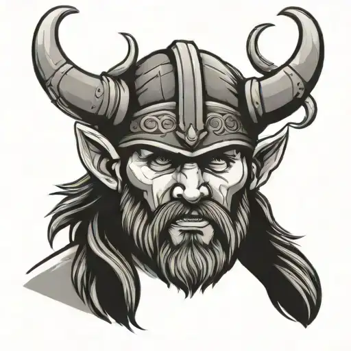 viking man wearing a bears head tattoo tattoo design idea