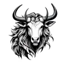 Sagittarius, Taurus, Leo, Aquarius symbol incorporated tattoo design idea