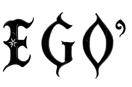 "EGO" tattoo design idea